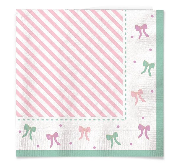 Guardanapo de Papel Decorado Páscoa Lacinhos Coloridos 33cm com 20Un - Ref 1096606 Cromus