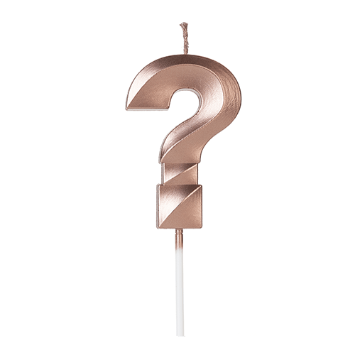 Vela de Aniversário Design Rose Gold Interrrogação - Silver