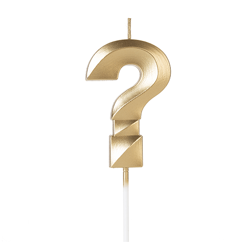 Vela de Aniversário Design Dourada Interrogação - Silver