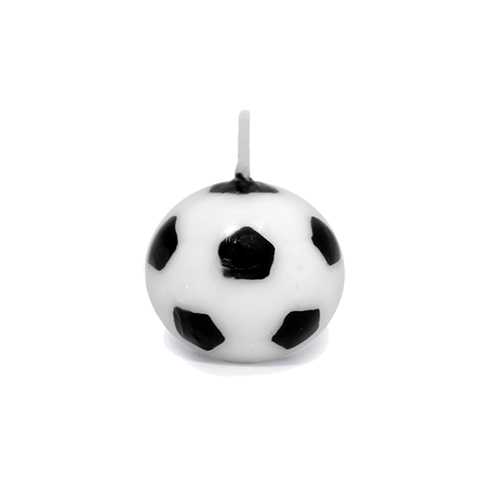 Vela de Aniversário Formato Bolas de Futebol 3cm com 6 Unidades - SIlver
