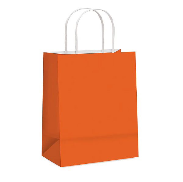Sacola de Papel Laranja P 21,5x15x8 com 1 Unidade - Ref 1000018 Cromus