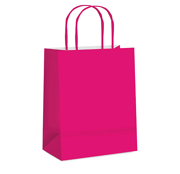 Sacola de Papel Pink 21,5x15x8 com 1 Unidade - Ref 14000331 Cromus