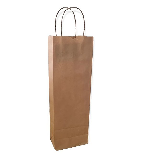 Sacola de Papel Econômica Kraft Garrafa 35x13x8 com 1 Unidade - Ref 14000388 Cromus