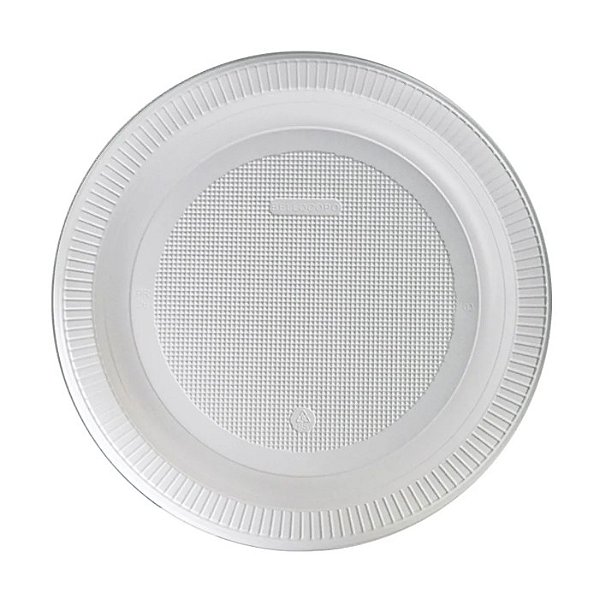 Prato Descartável de Plástico Branco 15cm com 10 Unidades - Bello