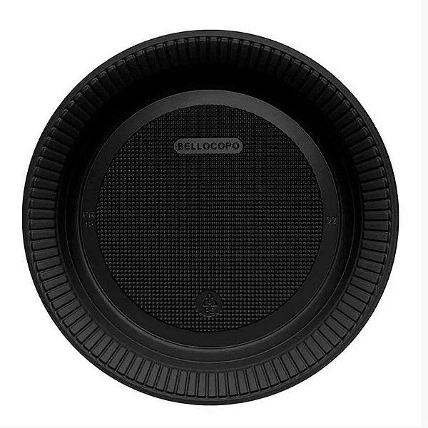Prato Descartável de Plástico Preto 15cm com 10 Unidades - Bello