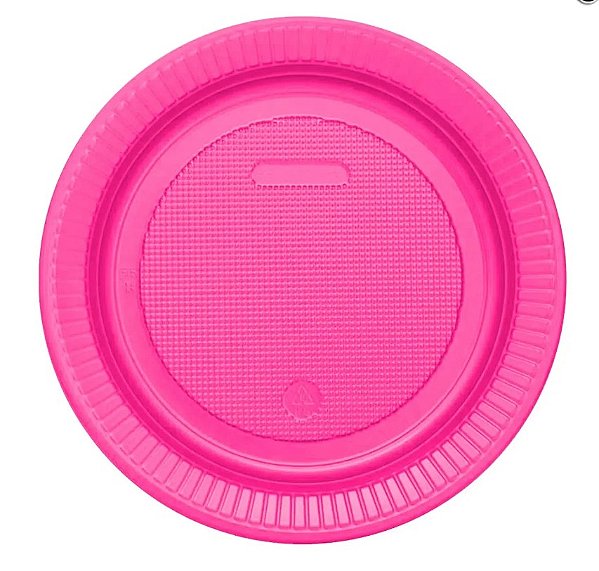 Prato Descartável Redondo de Plástico Pink 15cm Com 10 Unidades - Bello