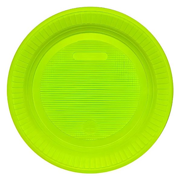 Prato Descartável de Plástico Verde Limão 15cm com 10 Unidades - Bello