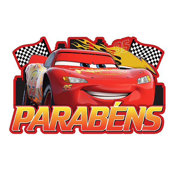 Painel Impresso Parabéns Carros 32x53cm - Ref 305036 Piffer