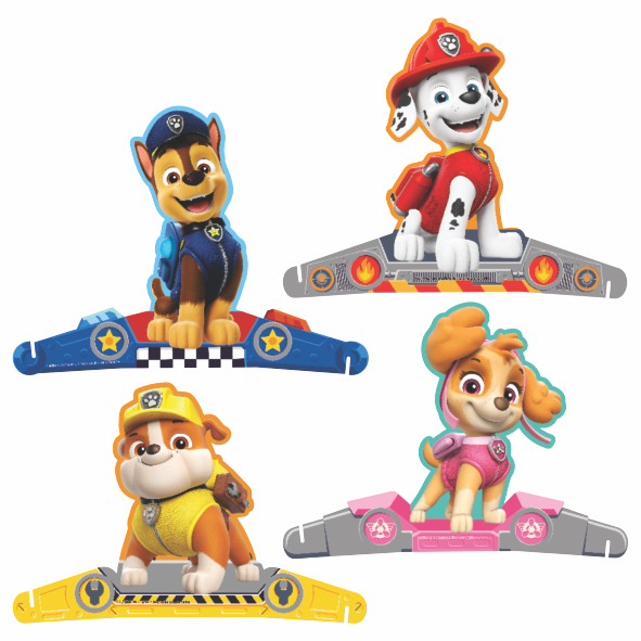 Enfeite de E.V.A Decoração de Mesa Patrulha Canina com 4Un - Ref 351154 Piffer