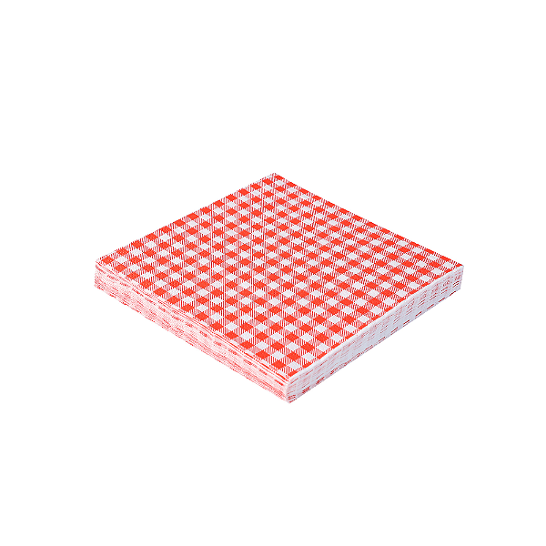 Guardanapo de Papel 25x25 Xadrez Vermelho e Branco 20Un - Silver Plastic