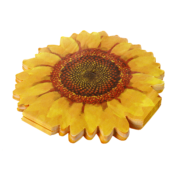 Guardanapo de Papel Estampa Girassol 33cm com 20 Un - Silver
