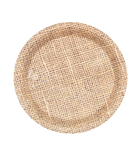 Prato de Papel Juta 18cm com 10Un - Silver