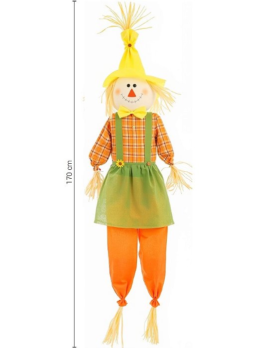 Enfeite Junino Espantalha Gigante Para Pendurar 170cm - Silver