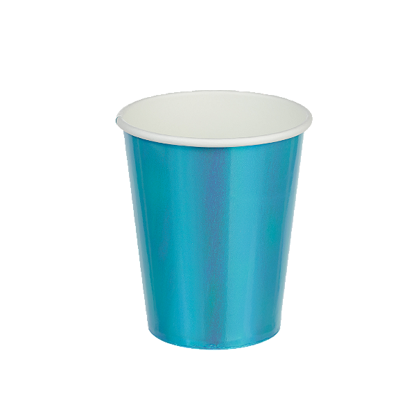 Copo de Papel Furta-Cor Azul Bebe 270Ml com 10 Un - Silver