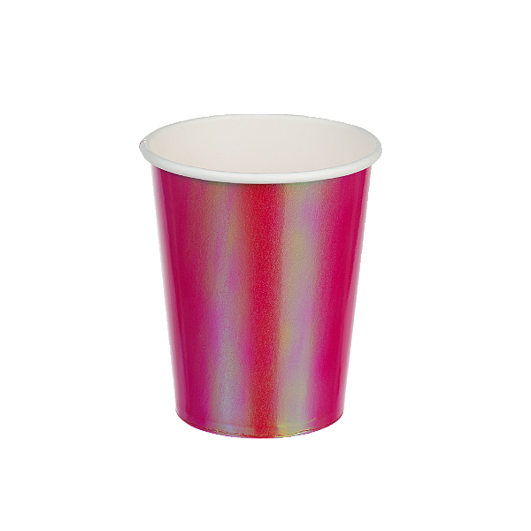 Copo de Papel Furta-Cor Rosa Pink 270Ml com 10 Un - Silver