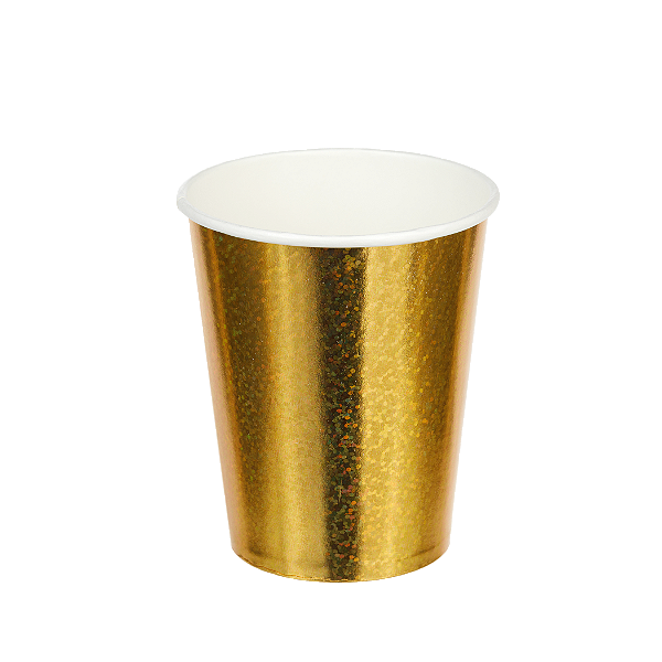 Copo de Papel Holográfico Dourado 270 Ml com 10 Un - Silver