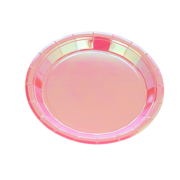 Prato de Papel Furta-Cor Rosa Claro 18cm com 10Un - Silver