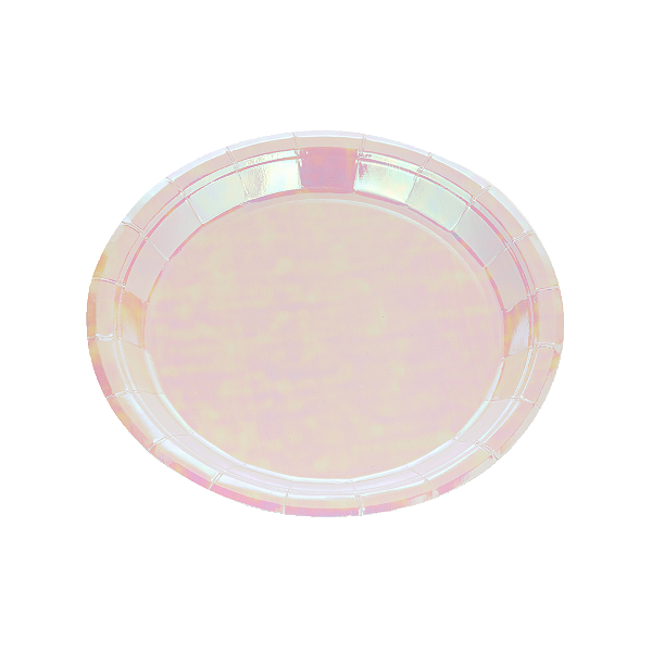 Prato de Papel Furta-Cor Branco 18cm com 10Un - Silver