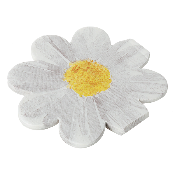 Guardanapo de Papel 33x33cm Margarida Branca com 20Un - Silver Plastic