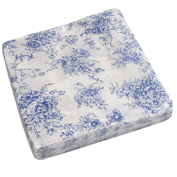Guardanapo de Papel 32x32 Porcelana Azul com 20Un - Silver Plastic