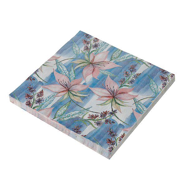 Guardanapo de Papel 33x33cm Floral Tropical com 20Un - Silver Plastic