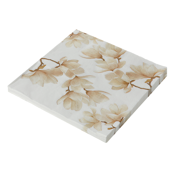 Guardanapo de Papel 33x33cm Floral Elegante com 20Un - Silver Plastic