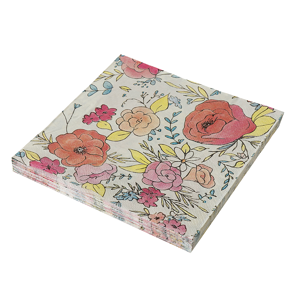 Guardanapo de Papel 33x33cm Estampado Jardim Colorido com 20Un - Silver Plastic