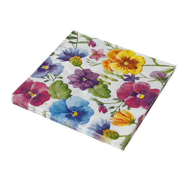Guardanapo de Papel 33x33cm Estampado Flores Coloridas com 20Un - Silver Plastic