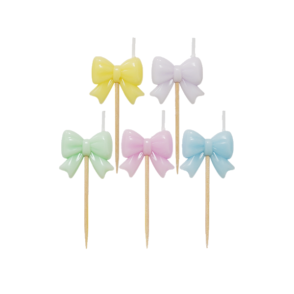 Vela de Aniversário Lacinhos Coloridos com 5 un - Silver