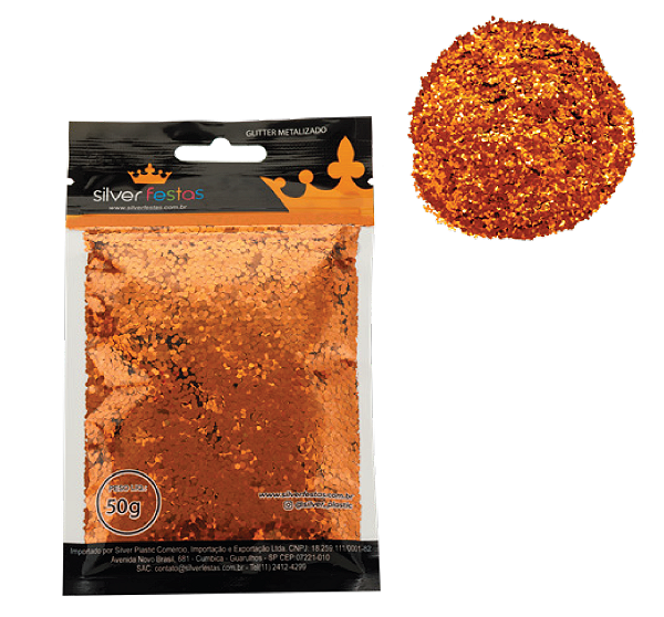 Confete Metalizado 2MM Rose Gold 50 Gramas - Silver