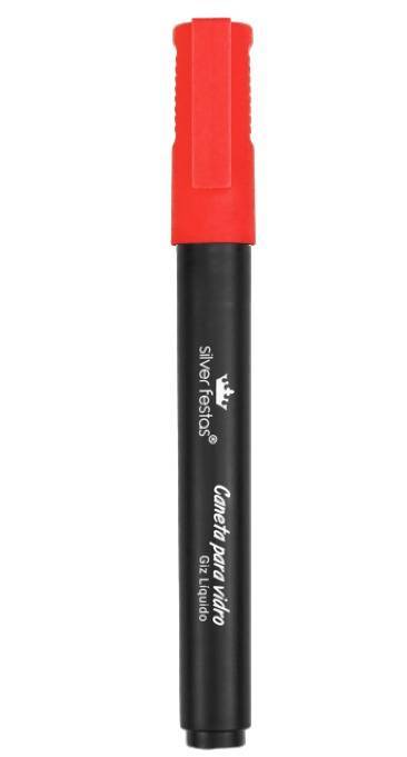 Caneta de Giz Líquido Vermelho 4mm - Silver