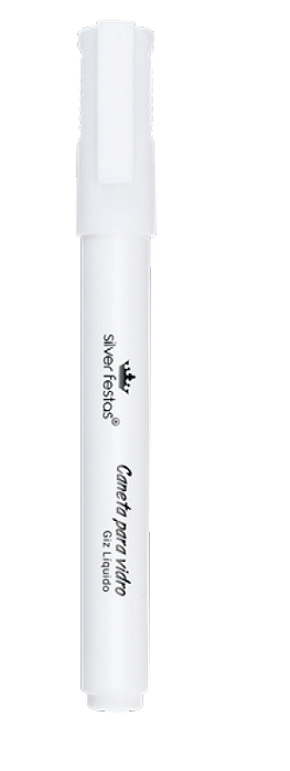 Caneta de Giz Líquido Branco 4mm - Silver