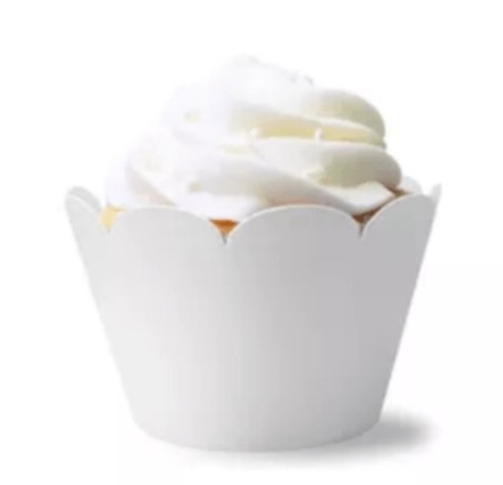 Saia de Cupcake Branco com 12 Unidades - NC Toys