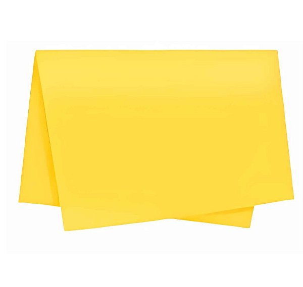 Papel de Seda Liso Amarelo 49x69cm com 3 Folhas - Ref 235011 Cromus