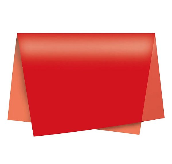 Papel de Seda Liso Vermelho 49x69cm com 3 Folhas - Ref 235002 Cromus