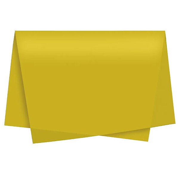 Papel de Seda Liso Ouro 49x69cm com 3 Folhas - Ref 600100032 Cromus
