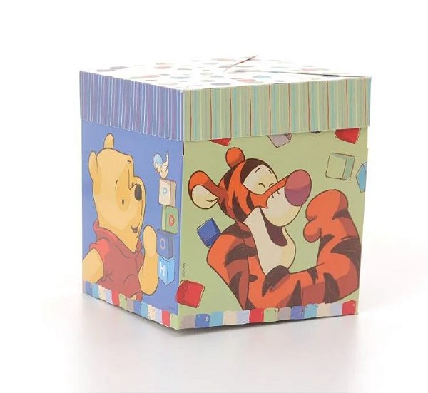 Caixa de Presente Cubo Pooh G 23x23x23cm - Cromus