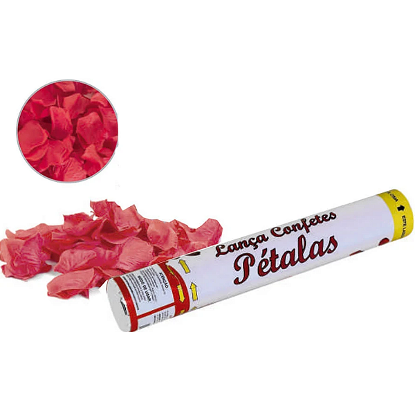 Lança Confete Papel Pétalas Vermelha 30cm - Silver