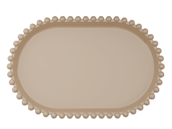 Bandeja Baixa Borda Perola Bege 20X13CM - Produfest