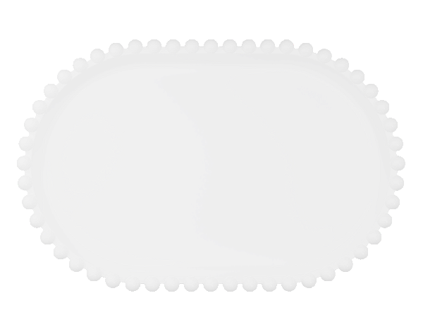 Bandeja Baixa Borda Perola Branco 20X13CM - Produfest