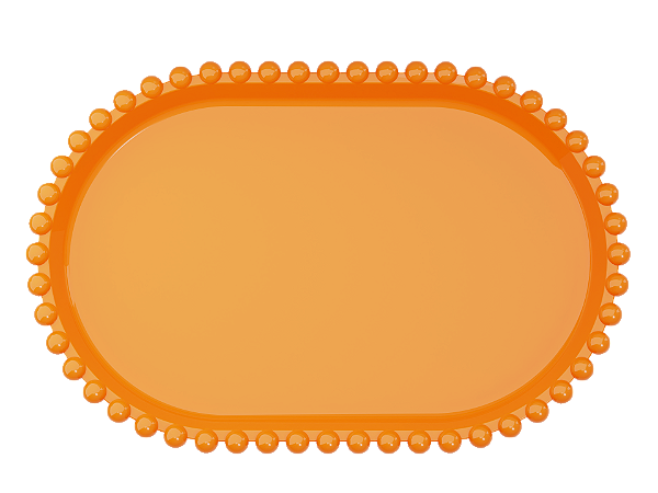 Bandeja Baixa Borda Perola Laranja 20X13CM - Produfest