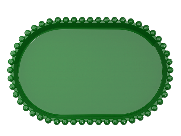 Bandeja Baixa Borda Perola Verde Bandeira 20X13CM - Produfest