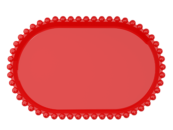 Bandeja Baixa Borda Perola Vermelho 20X13CM - Produfest