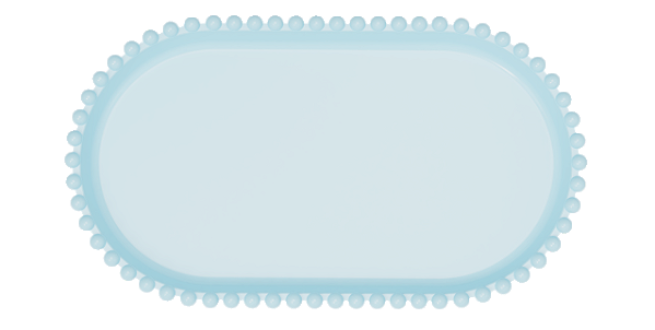 Bandeja Baixa Média Borda Perola Azul Claro Candy 25x14CM - Produfest