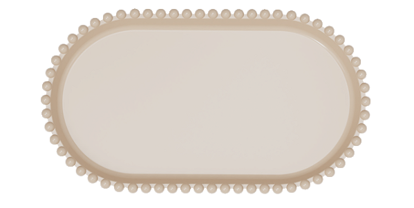 Bandeja Baixa Média Borda Perola Bege 25x14CM - Produfest