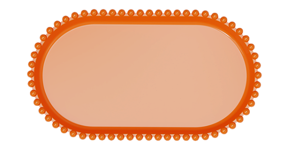 Bandeja Baixa Média Borda Perola Laranja 25x14CM - Produfest
