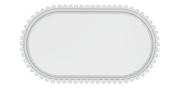 Bandeja Baixa Média Borda Perola Cristal 25x14CM - Produfest