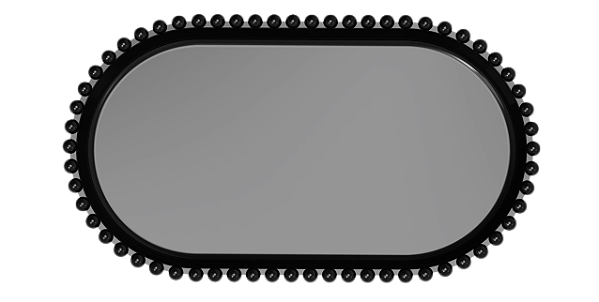 Bandeja Baixa Média Borda Perola Preto 25x14CM - Produfest