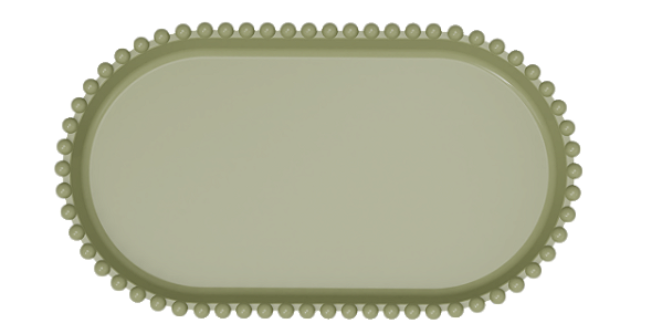 Bandeja Baixa Média Borda Perola Verde Menta 25x14CM - Produfest