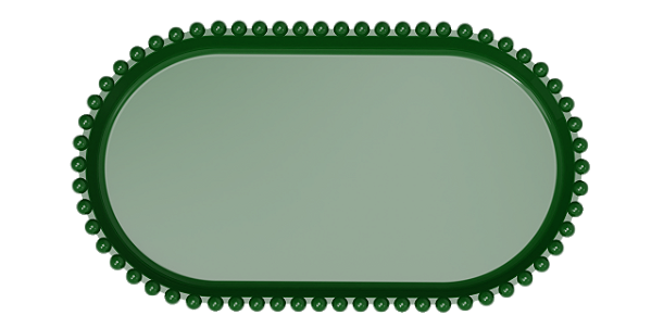 Bandeja Baixa Média Borda Perola Verde Bandeira 25x14CM - Produfest